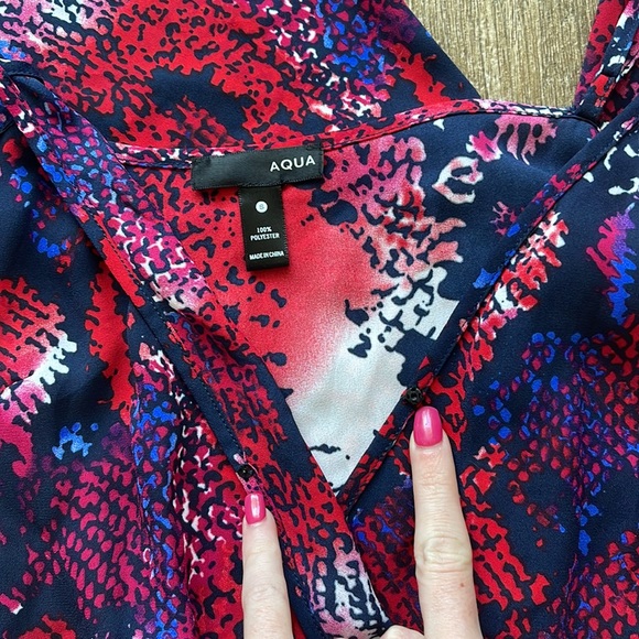 AQUA Bloomingdale’s Excl. Multi-Colored Scale-Print Sleeveless Jumpsuit - Sz S - Picture 9 of 10